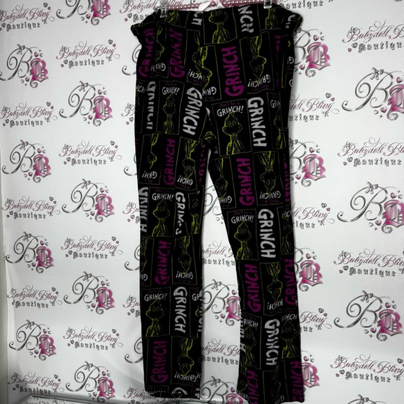 The grinch pants fleece black green pink grinch movie dr.Seuss comfy soft - Picture 2 of 6